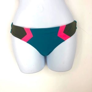 PINK Victoria's Secret Blue Bikini Bottom Swim Summer Vacation Beach Water XS